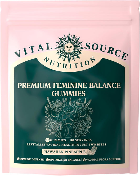 - Premium Feminine Balance Gummies - for Women’S Health & Wellness - Immune Support - Vegan, Gluten-Free & Halal - Hawaiian Pineapple - 60 Gummies - 30 Servings